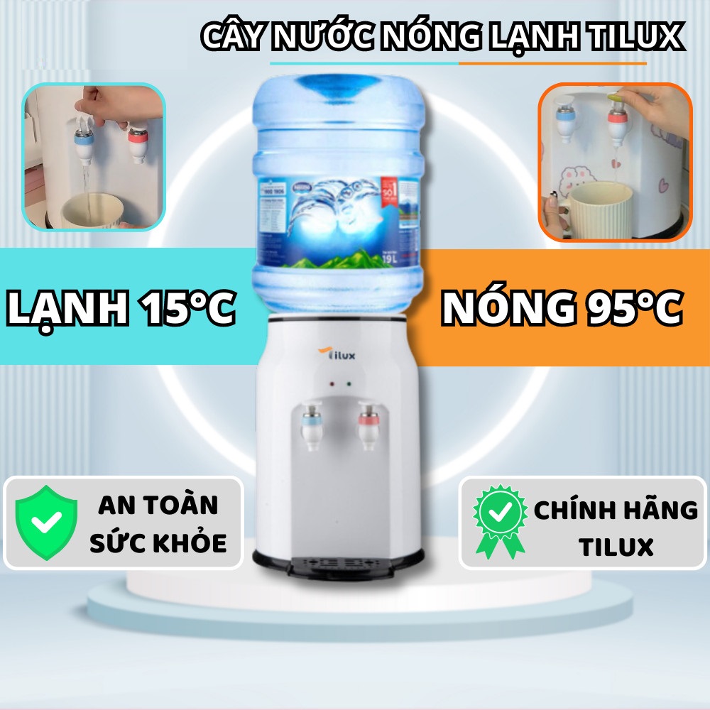 Cây nước nóng lạnh mini để bàn, bình nước nóng tiết kiệm điện có công tắc bật nóng lạnh