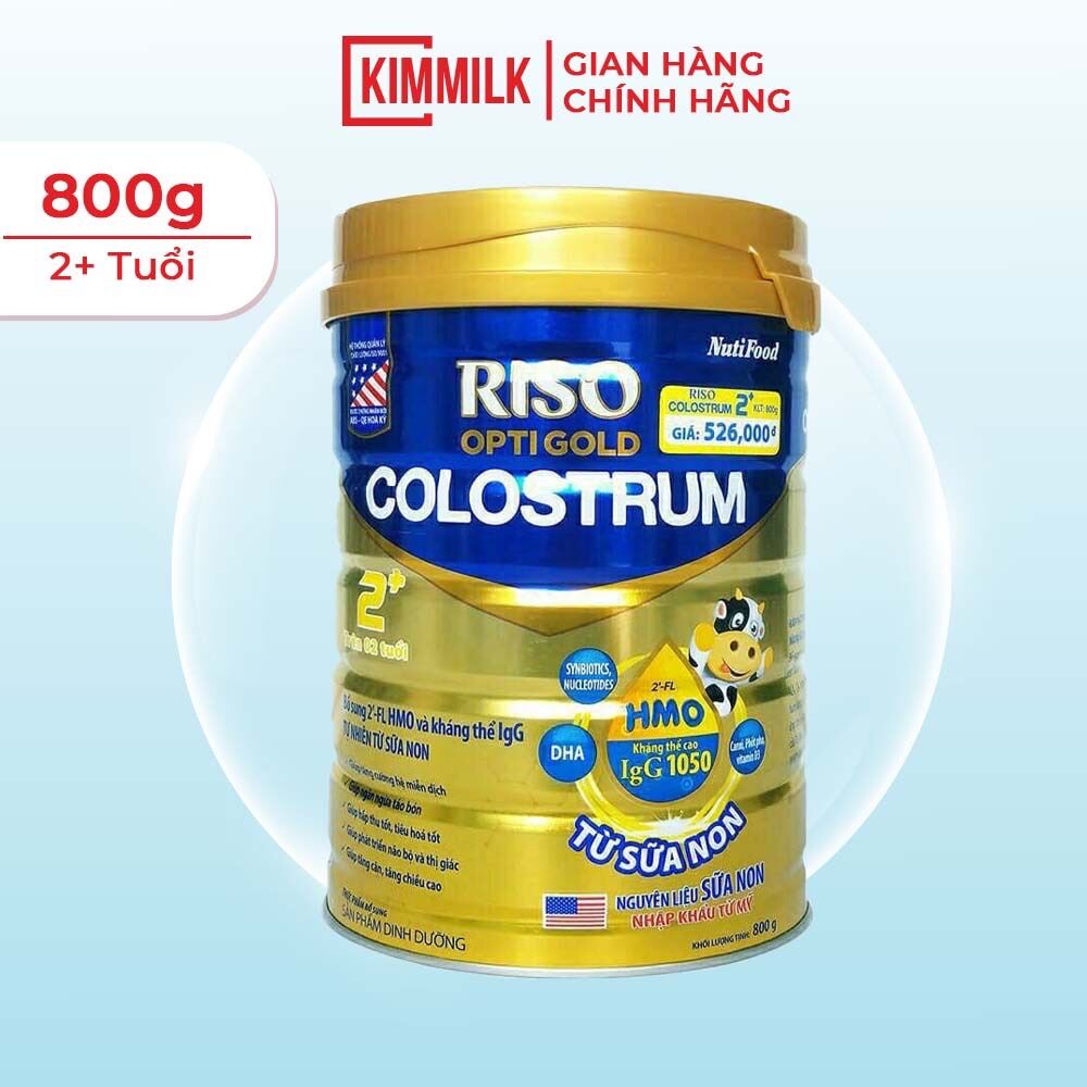 [Hoàn tiền 12%] Sữa Non Riso Opti Gold Colostrum 2+ Lon 800g