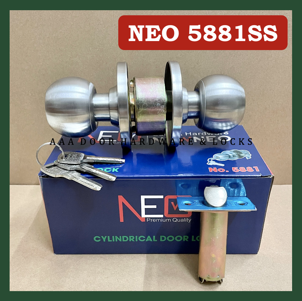 Ổ khoá tay nắm tròn neo inox 304 5881ss