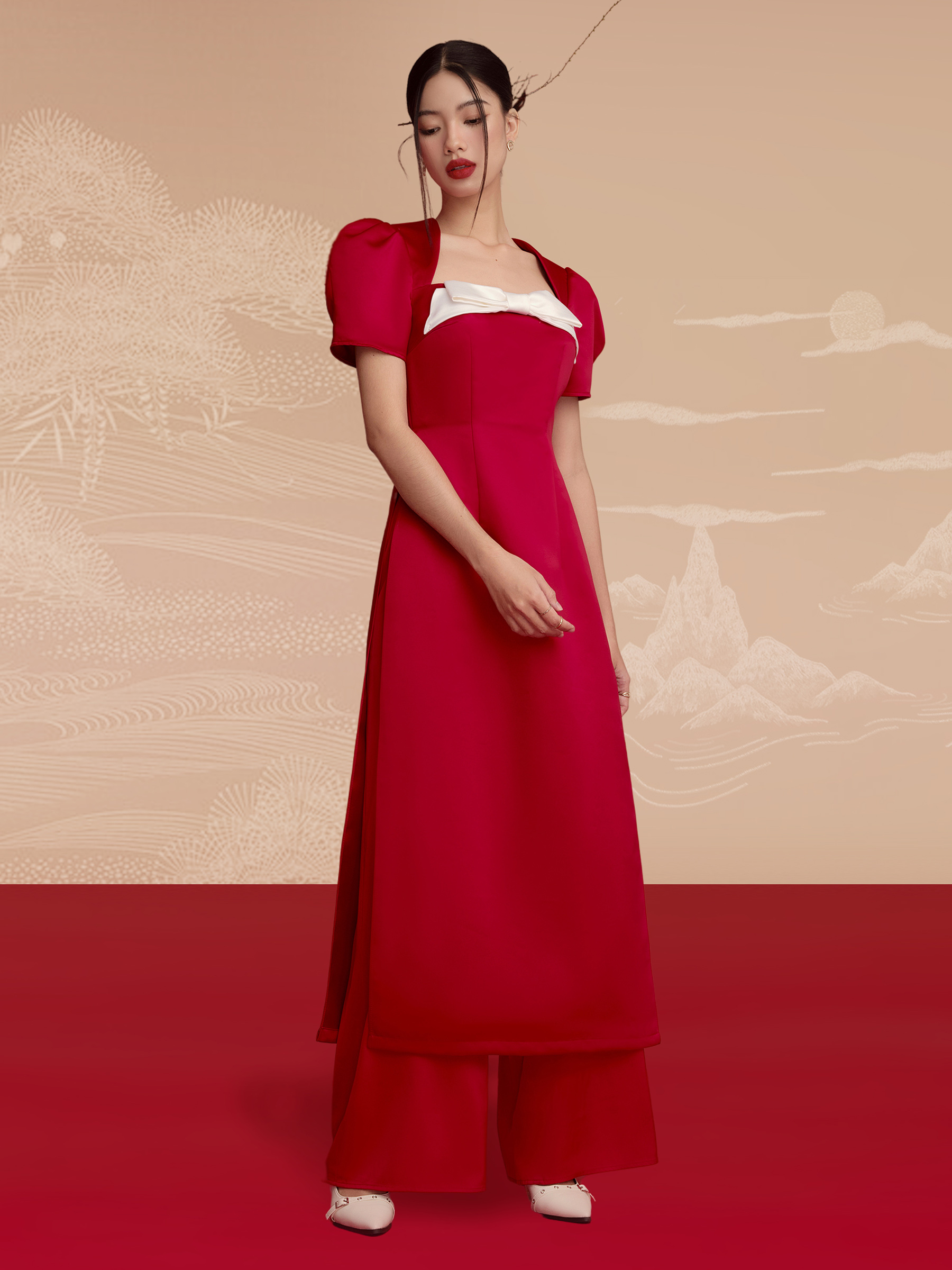 RECHIC Quần Áo Dài ống rộng suông