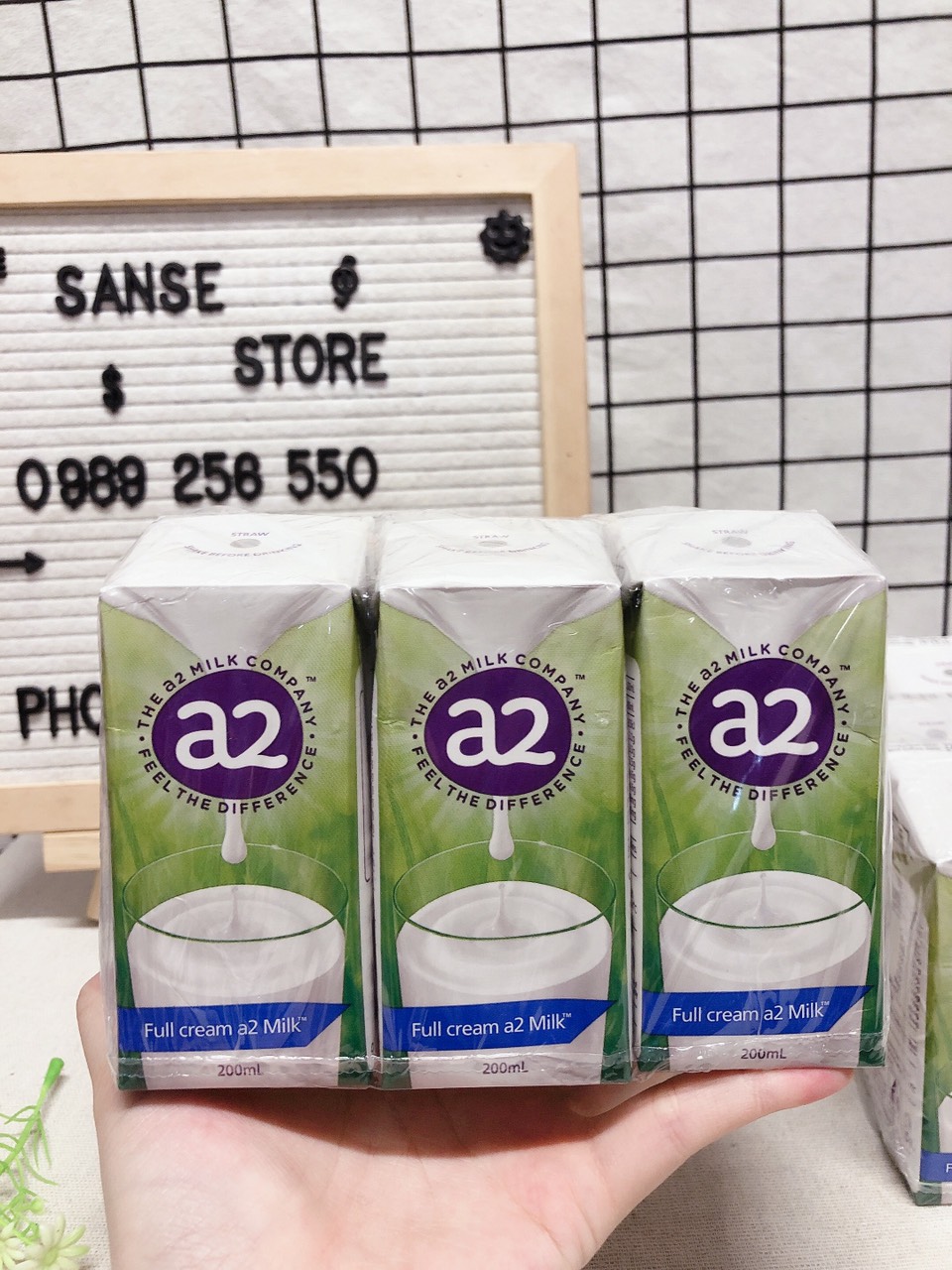 (Ảnh thật - Hàng chính hãng) Sữa nước pha sẵn A2 nguyên kem (Nguyên thùng 24 hộp 200ml)