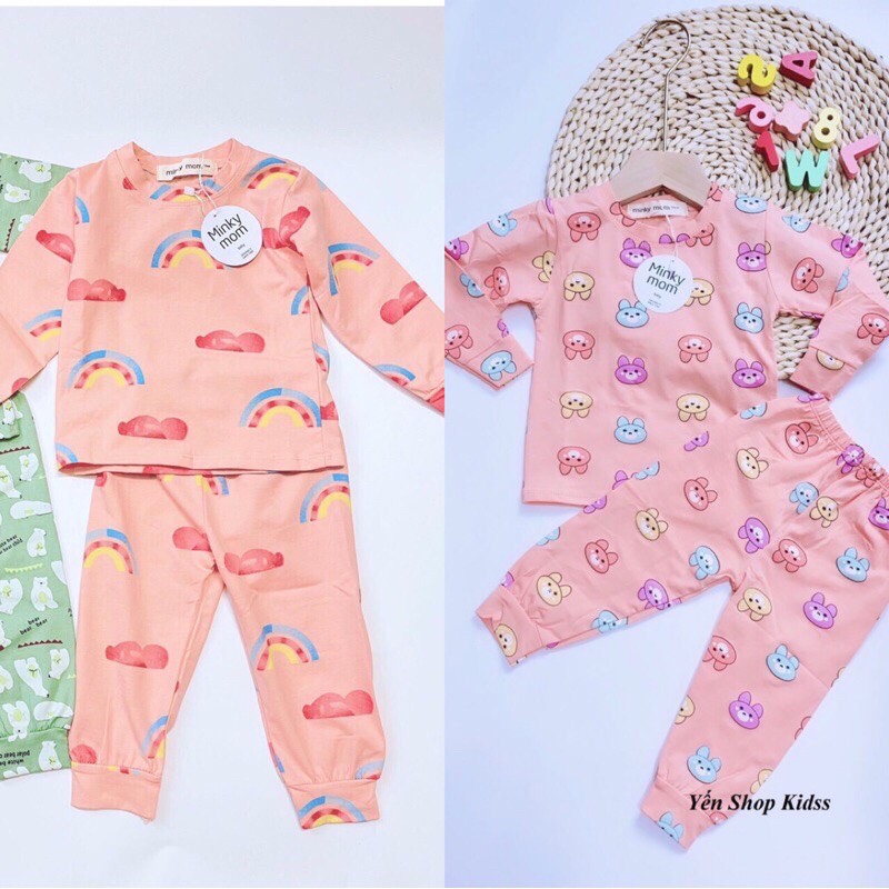Bộ minky mom thun lạnh hoạ tiết cao cấp