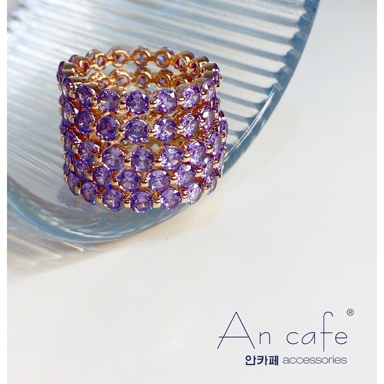 [Ancafe.Shop] Nhẫn, Nữ, Thanh Lịch, Đá Tím, Hàn Quốc, Lấp Lánh