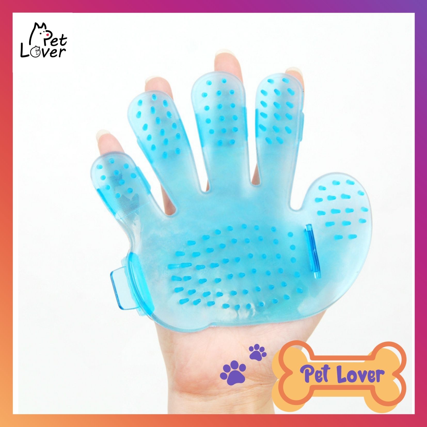 Găng tay tắm chó mèo, giúp gãi ngứa, lấy sạch các chất bẩn khỏi lông thú cưng - Petlover
