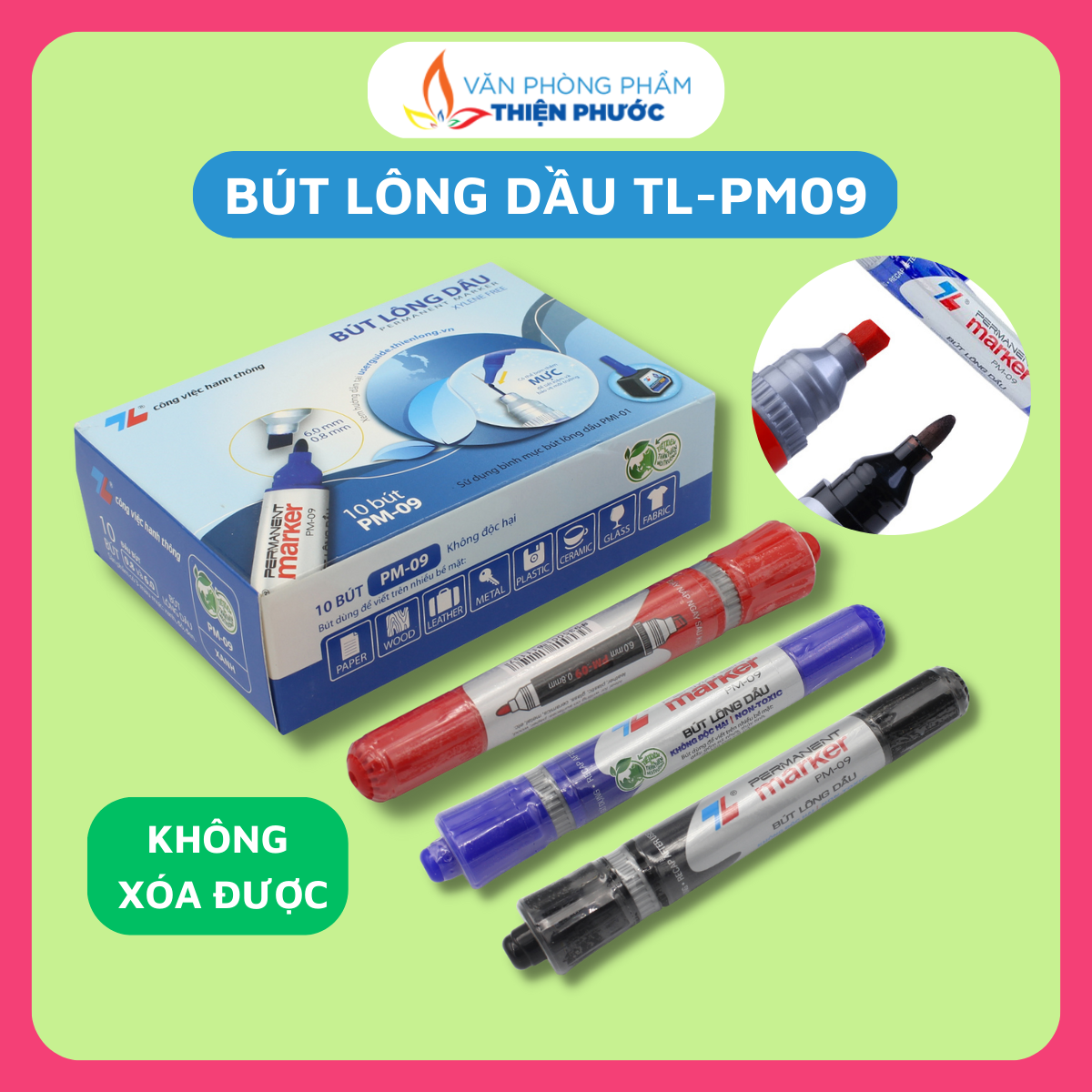 Bút lông dầu Thiên Long PM09 [Hộp 10 cây] THIỆN PHƯỚC