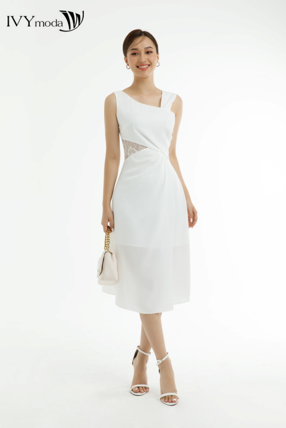 Đầm cut-out phối ren IVY moda MS 41M7357