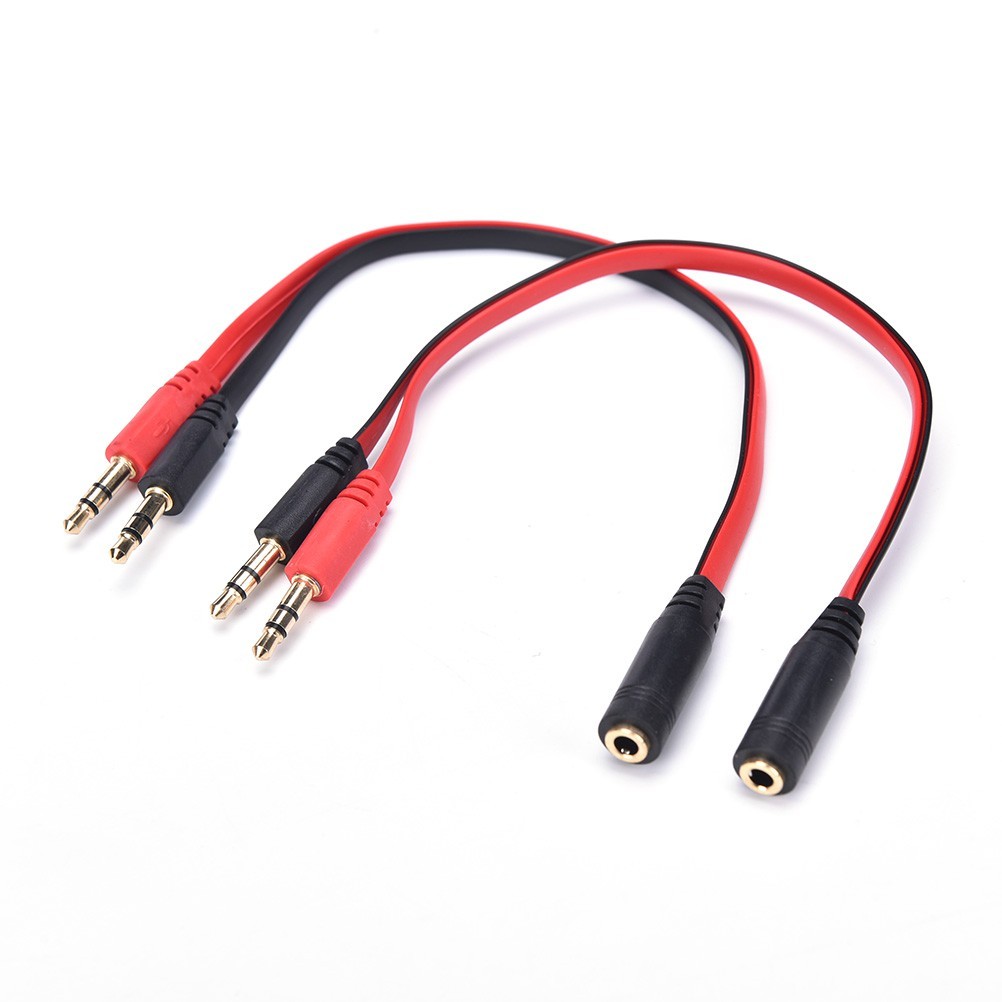 Cáp gộp audio và mic 2 vào 1 ra Jack 3.5mm (cáp chuyển tai nghe điện thoại cho máy tính PC)