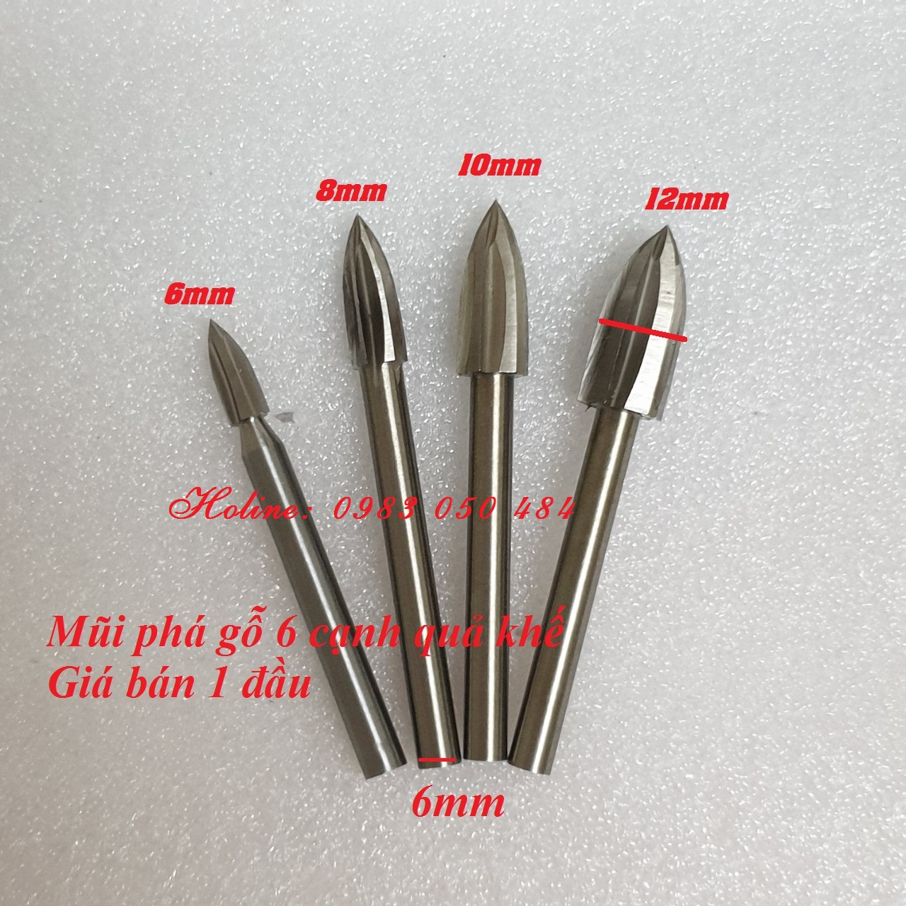 Mũi khắc gỗ lũa làm bonsai trục 6mm mũi chạm khắc thư pháp trên gỗ mũi mài gỗ quả khế mũi mài gỗ