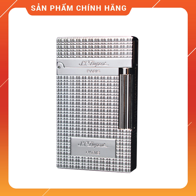 Vỏ Hộp Quẹt Bật Lửa Dupont Họa Tiết Ô Vuông Mini Sang Trọng D29T Màu Bạc - Dùng Gas Đá Cao Cấp (KHÔNG XĂNG KHÔNG GAS)