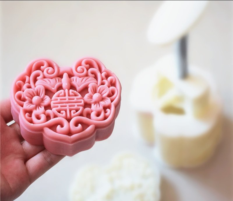 Khuôn trung thu lò xo 1 mặt Khánh chữ Hỷ 150g khuôn đúc bánh nướng, bánh dẻo trung thu, dụng cụ làm bánh