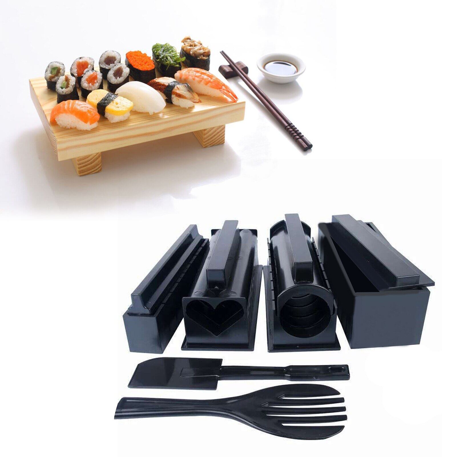 Bộ dụng cụ làm sushi 10 món chế biến món cơm cuộn , trứng cuộn , kimbap.. tạo hình siêu nhanh đơn giản dễ sử dụng