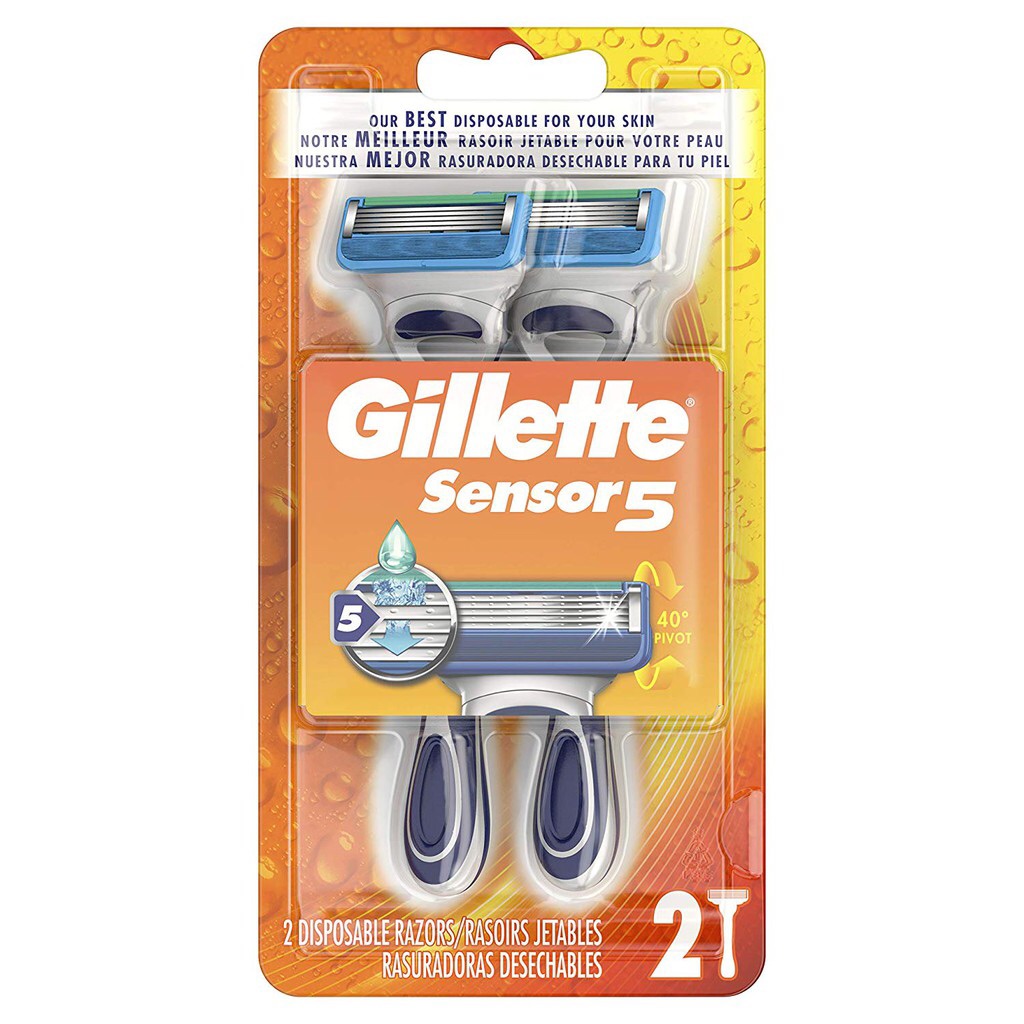 Bộ 2 Dao cạo Gillette Sensor 5 Lưỡi USA