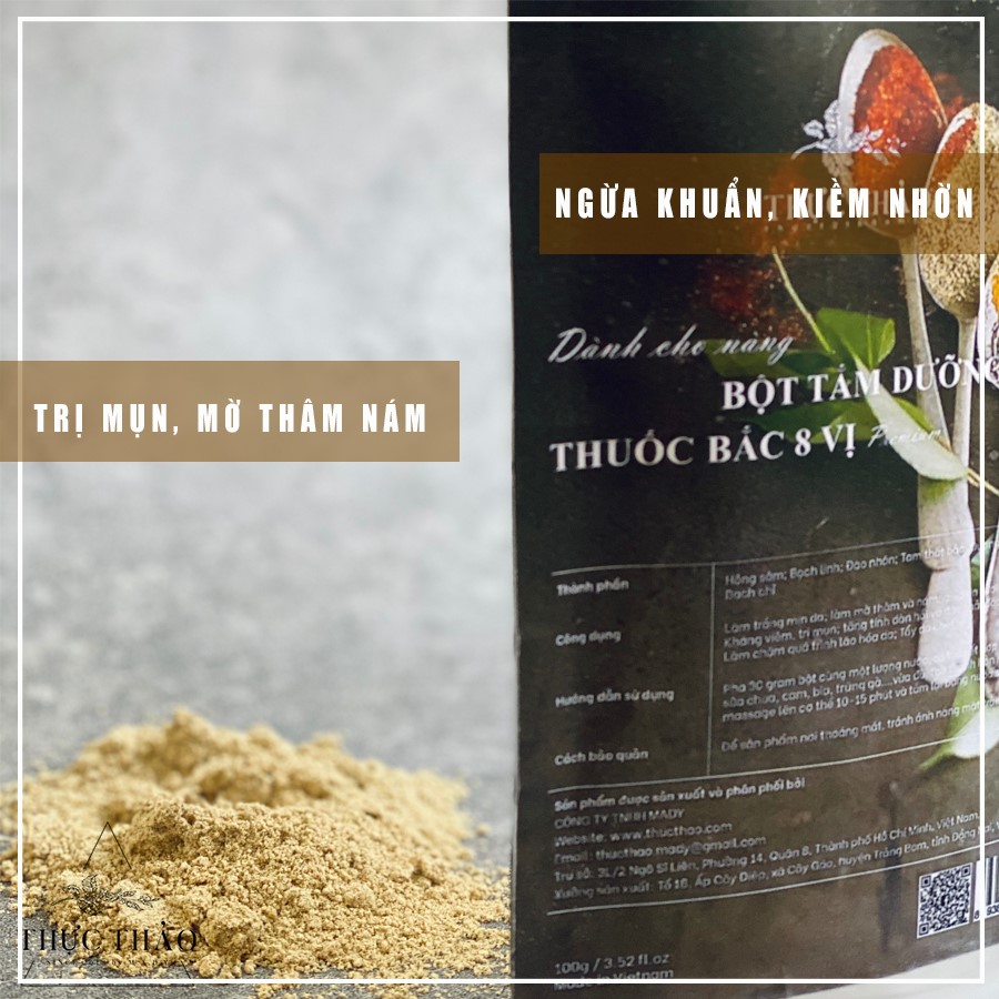BỘT TẮM DƯỠNG 8 VỊ THUỐC BẮC