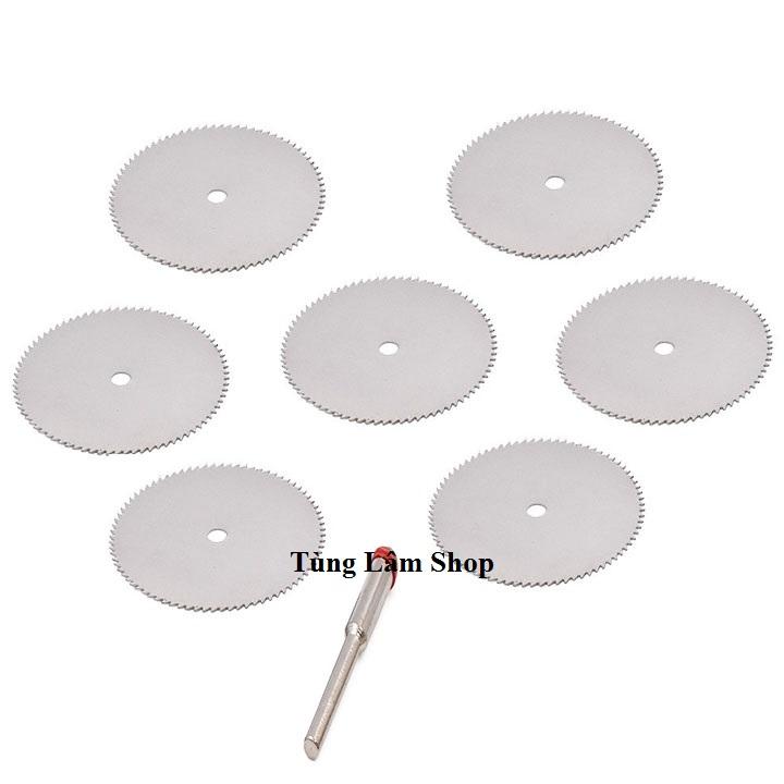 Bộ 7 đĩa cắt mini răng cưa chân cán 3mm dùng cho máy khoan mài mini đa năng - Lưỡi cưa mini - dĩa cắt mini