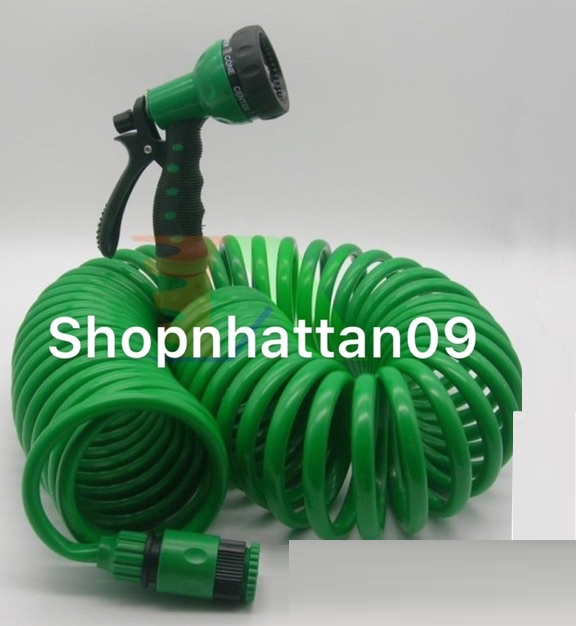 Bộ vòi xịt tưới cây đa năng - vòi phun đa năng 7 chế độ kèm dây lò xo chịu áp dây rửa xe