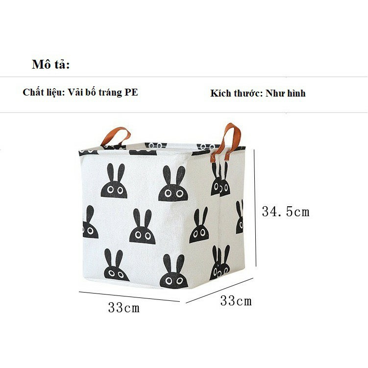 Giỏ Vải Vuông Đựng Đồ Đa Năng Gấp Gọn
