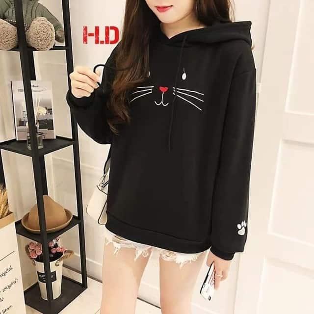 Áo Hoodie Ria Mèo Cute