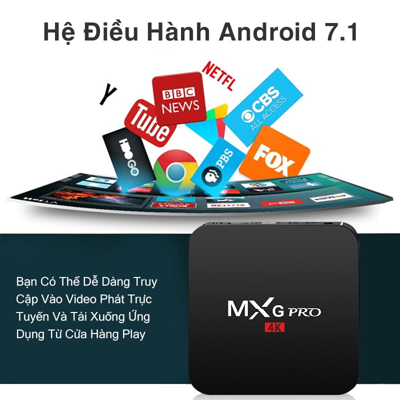 Android TV Box MXQ PRO 4K bản 16G+256GB Tiếng Việt Wifi 5G Smart Tivi Box xem truyền hình 100 kênh miễn phí, xem Youtube
