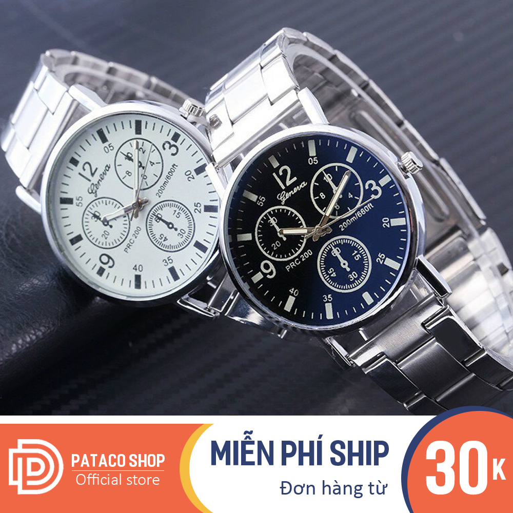 Đồng hồ thời trang nam nữ Geneva G178 mặt máy mỏng chạy 3 kim dây hợp kim