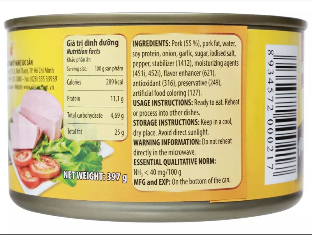 Pate thịt heo Vissan 397g