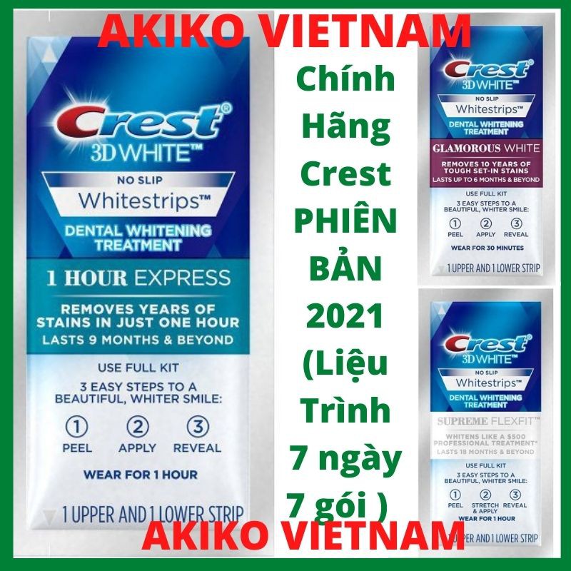 Miếng dán trắng răng Miếng dán Crest 3D White Whitestrips [Hàng Mỹ] - trắng răng Crest 3D Wh