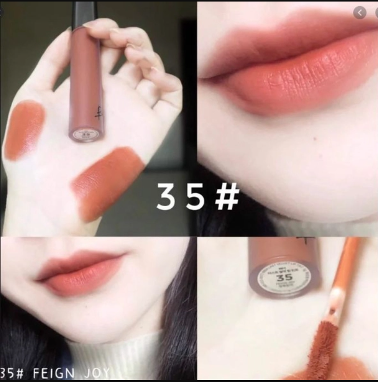 Son bbia 35 cam đất pha nude, son kem bbia last velvet lip tint màu #35 cam đất pha nude