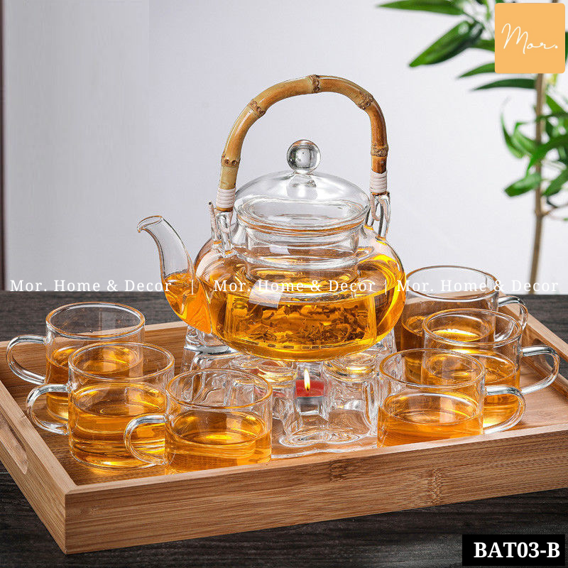 Bộ ấm trà thuỷ tinh chịu nhiệt - 600ml - BAT03