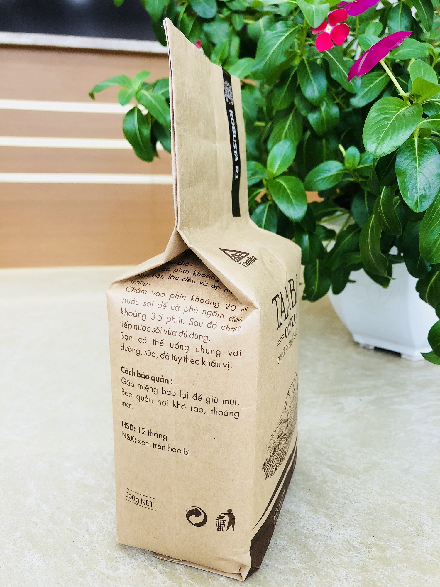 Cà phê bột Robusta R1 - Dark Roast - Tamba Coffee - 500gr