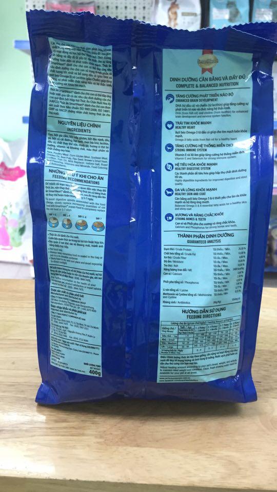 Thức ăn dành cho chó con Smart Heart  vị bò và sữa 400g