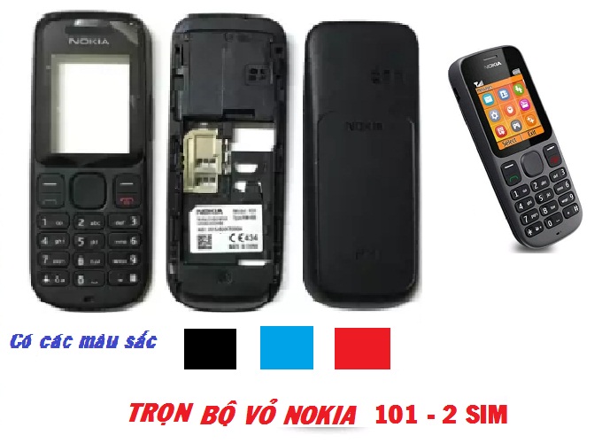 TRỌN BỘ VỎ 101 - 2SIM (VỎ, PHÍM, SƯỜN)