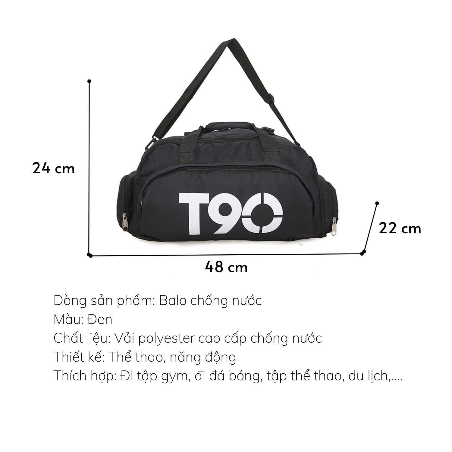 Túi Trống Kiêm Balo Thể Thao Du Lịch T90