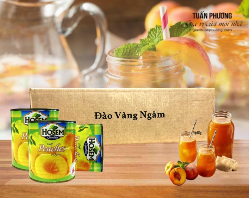 [LÀM TRÀ ĐÀO, PHA TRÀ] Đào ngâm đóng hộp HOSEM 820g