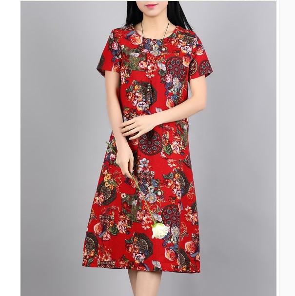 Đầm suông in hoa đẹp 01