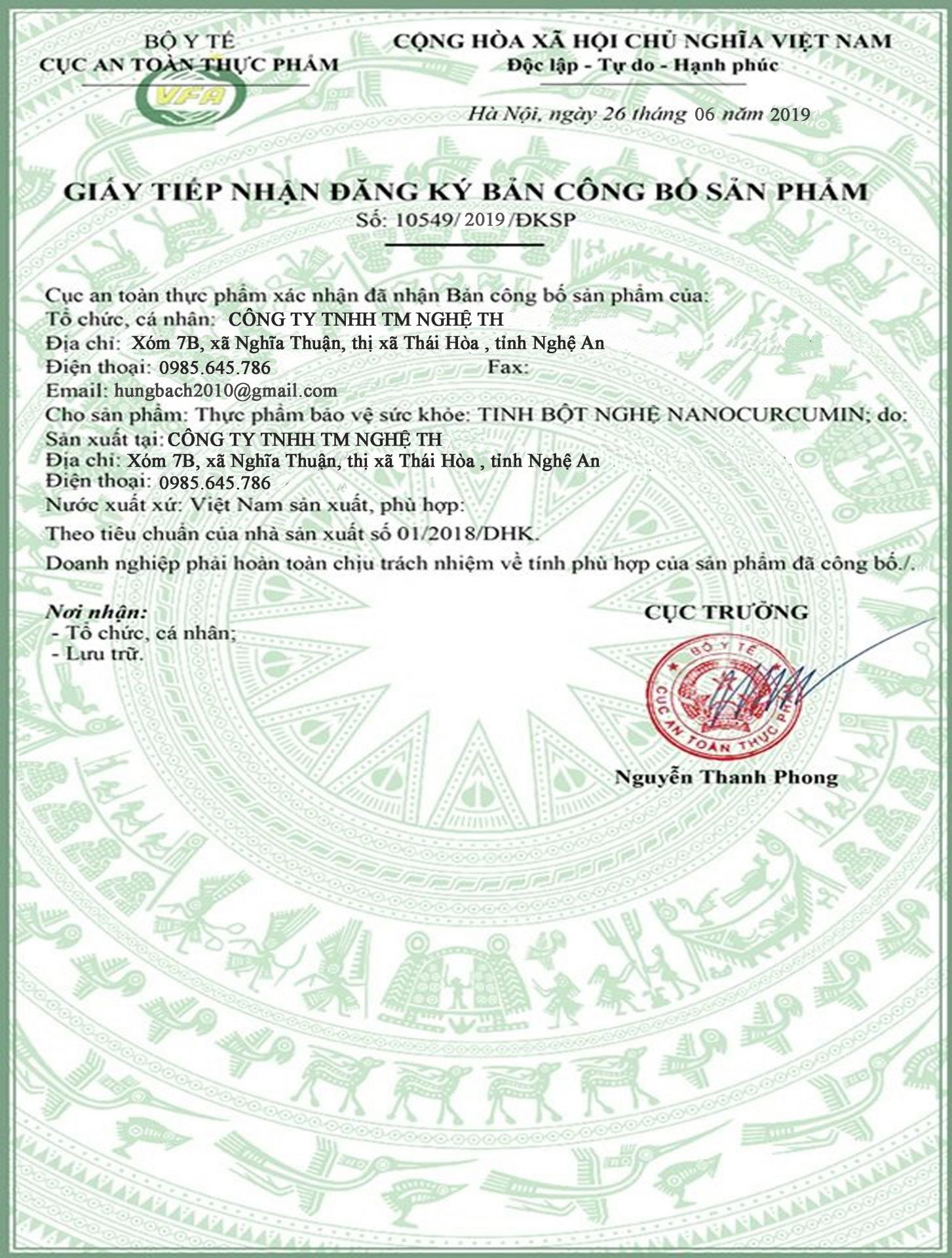 Tinh Bột Nghệ Đỏ Nano Curcumin 500gr