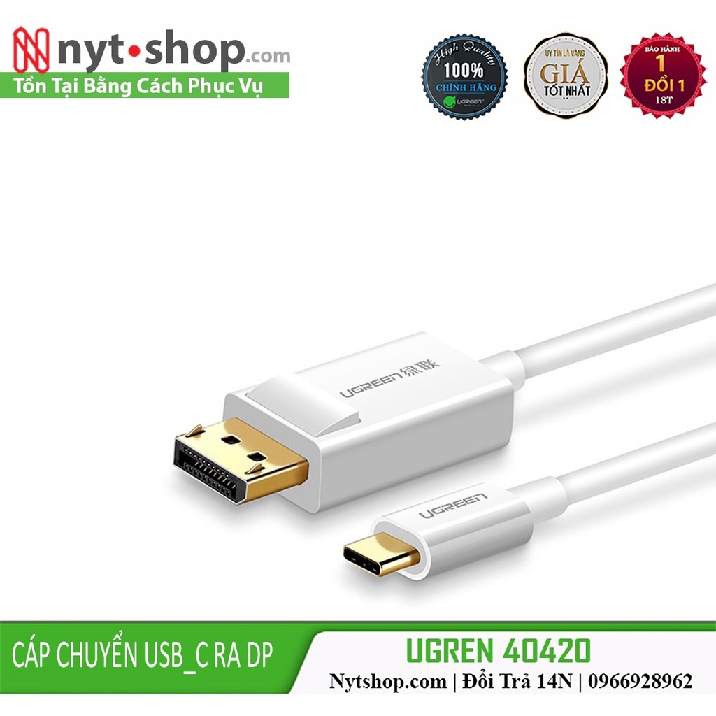 Cáp USB Type C to Displayport Cao Cấp UGREEN 40420