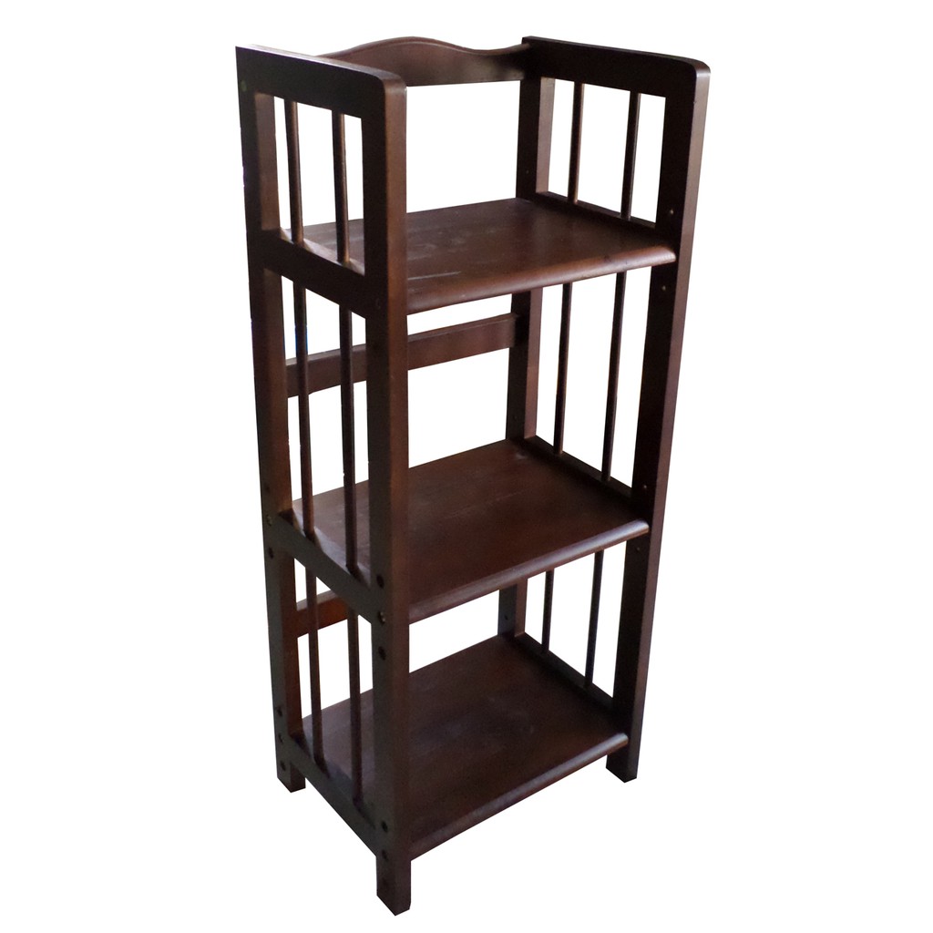 [HCM]KỆ SÁCH GỖ 40CM - 3 TẦNG NÂU