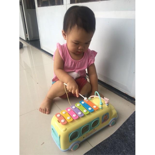 Đồ Chơi Xe Bus Thả Hình Đánh Đàn Cho Bé