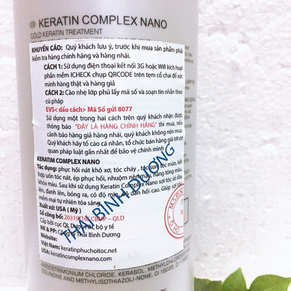 Karatin phục hồi COMPLEX NANO 1000ml
