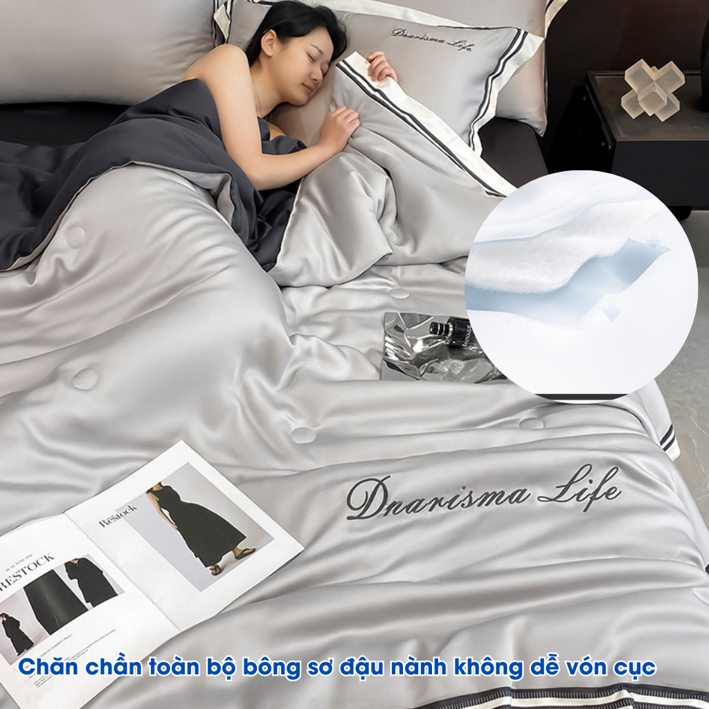 Bộ Chăn Ga 4 Món Tencel 60s Trơn Cao Cấp HERENA - Sự Lựa Chọn Hoàn Hảo Cho Mùa Hè Mát Lạnh