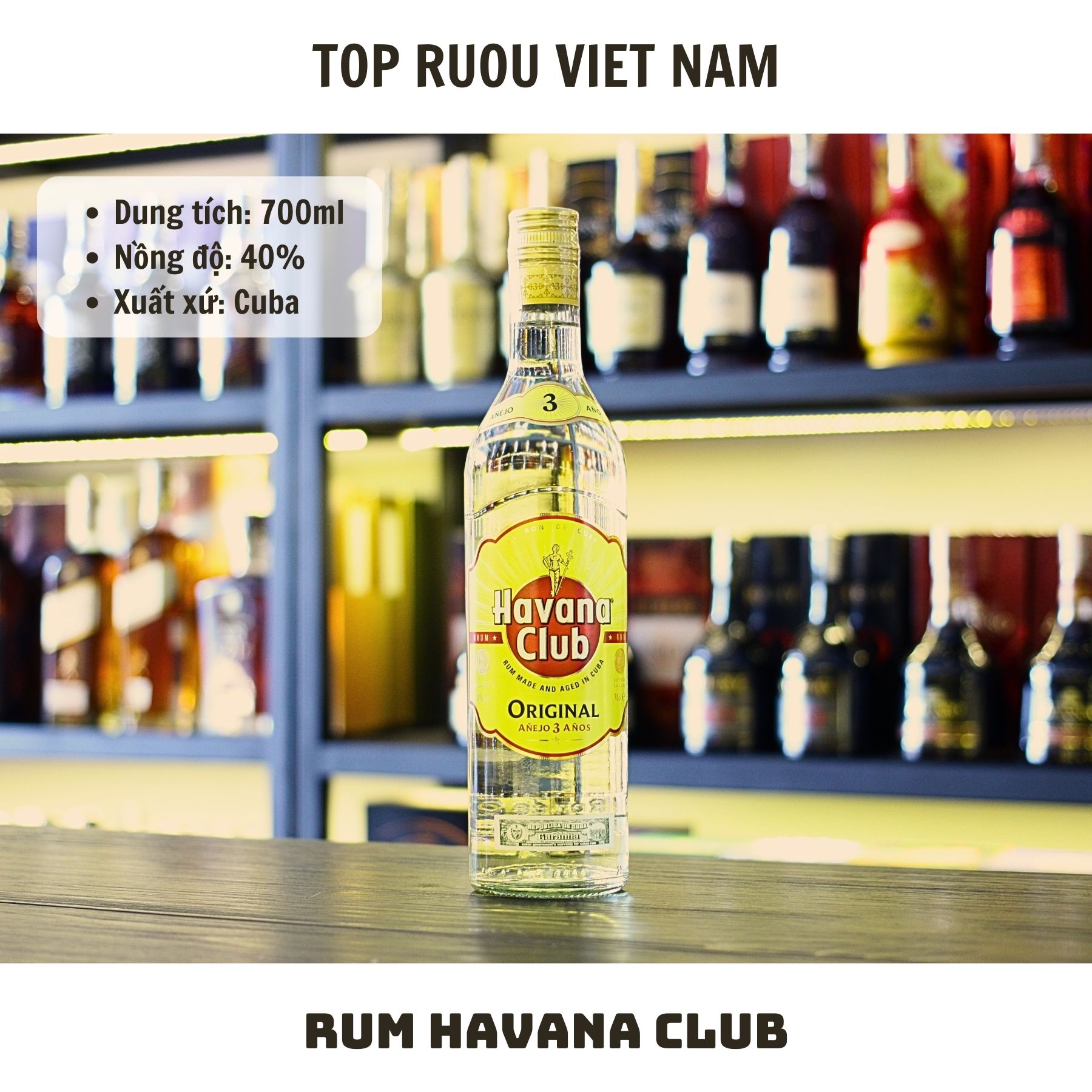 [Top Rượu VN] Rượu Rum Havana Club - Havana Anejo Reserva 700ml [Chính Hãng]
