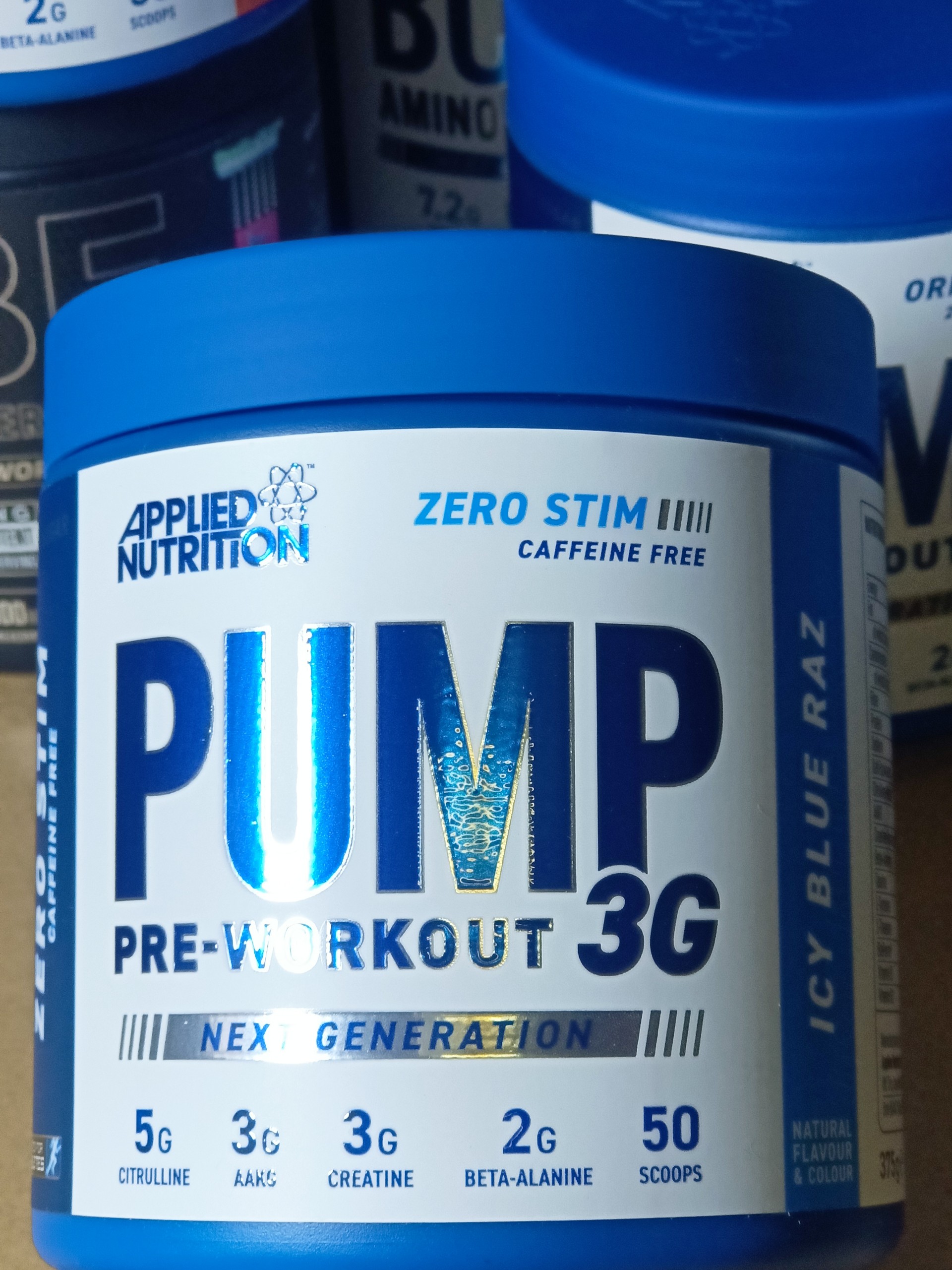 Pump 3G Pre Workout có caffeine Applied Nutrition 50 scoops