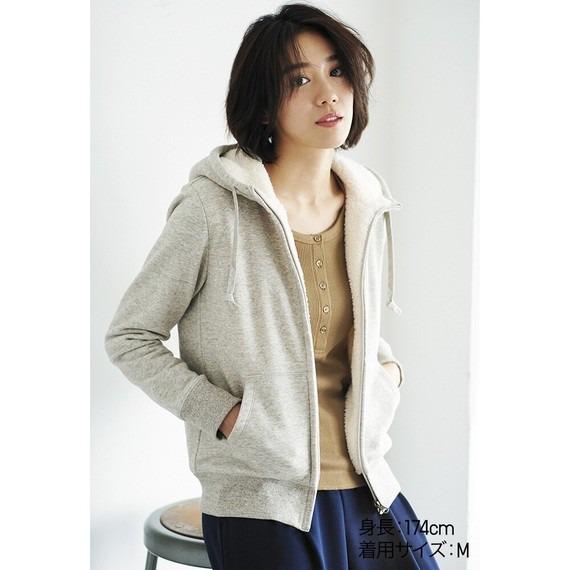 [Auth Uniqlo] Áo Khoác Nỉ Lót Lông Cừu Nữ - Tag Nhât