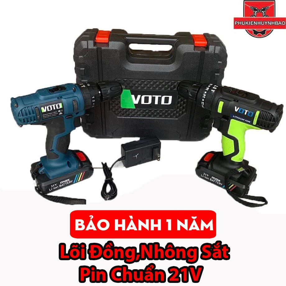 Máy Khoan Pin 3 Chức Năng 21V VOTO,1 Pin,Bảo Hành 12 Tháng.
