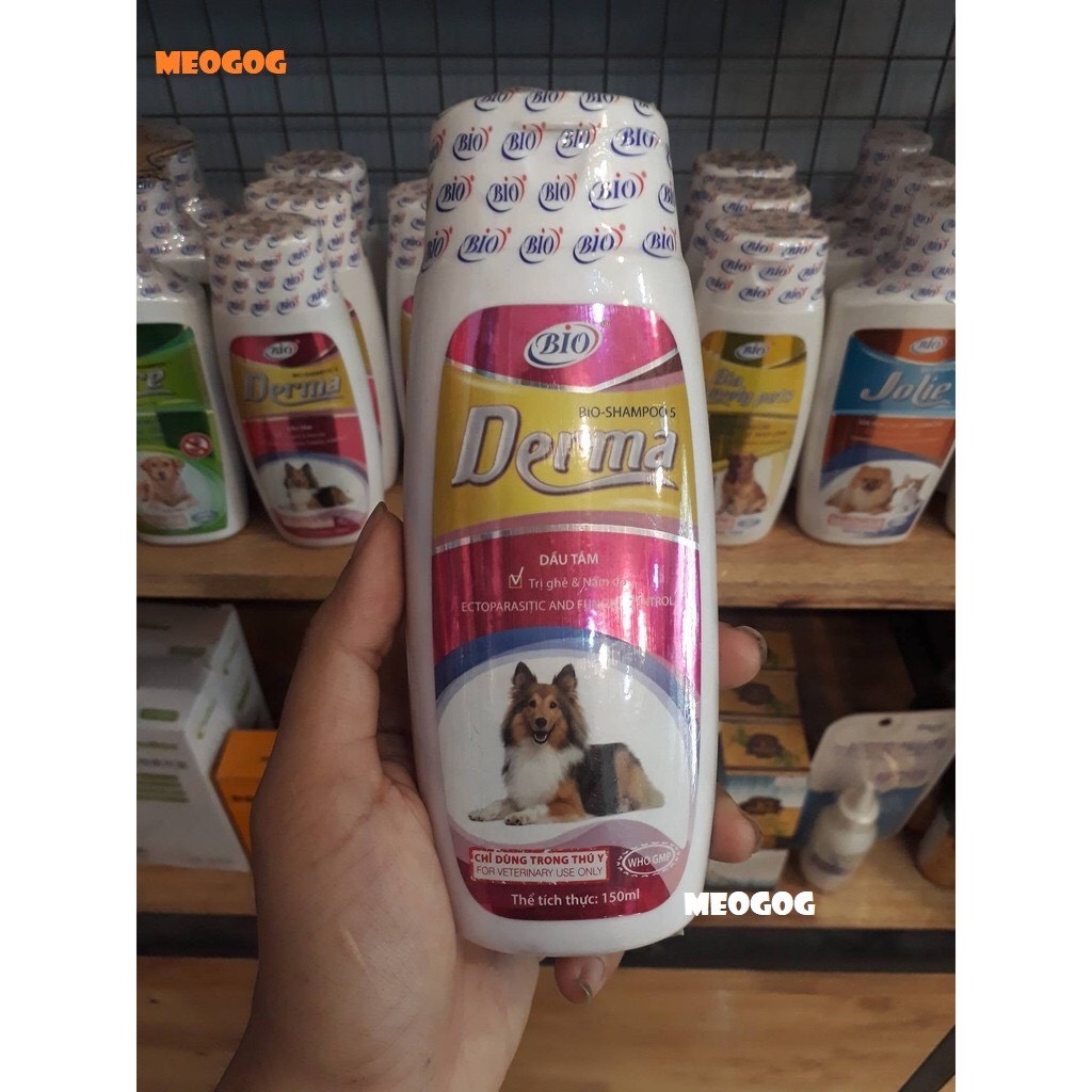 SỮA TẮM LOẠI BỎ GHẺ VÀ NẤM DA CHO CHÓ BIO DERMA 150ML. MEOGOG