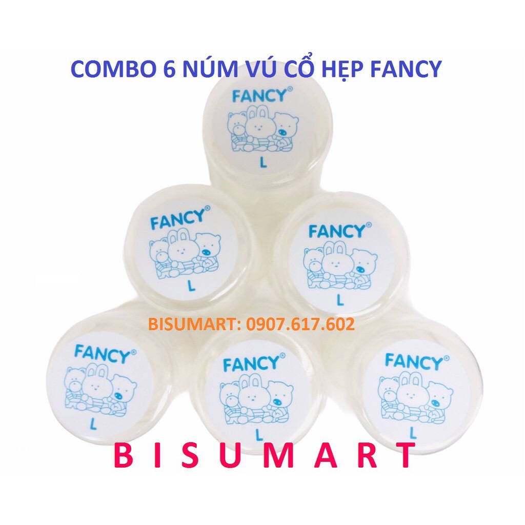 Núm Vú cổ hẹp cho bé Silicone Siêu Mềm núm Ly Fancy
