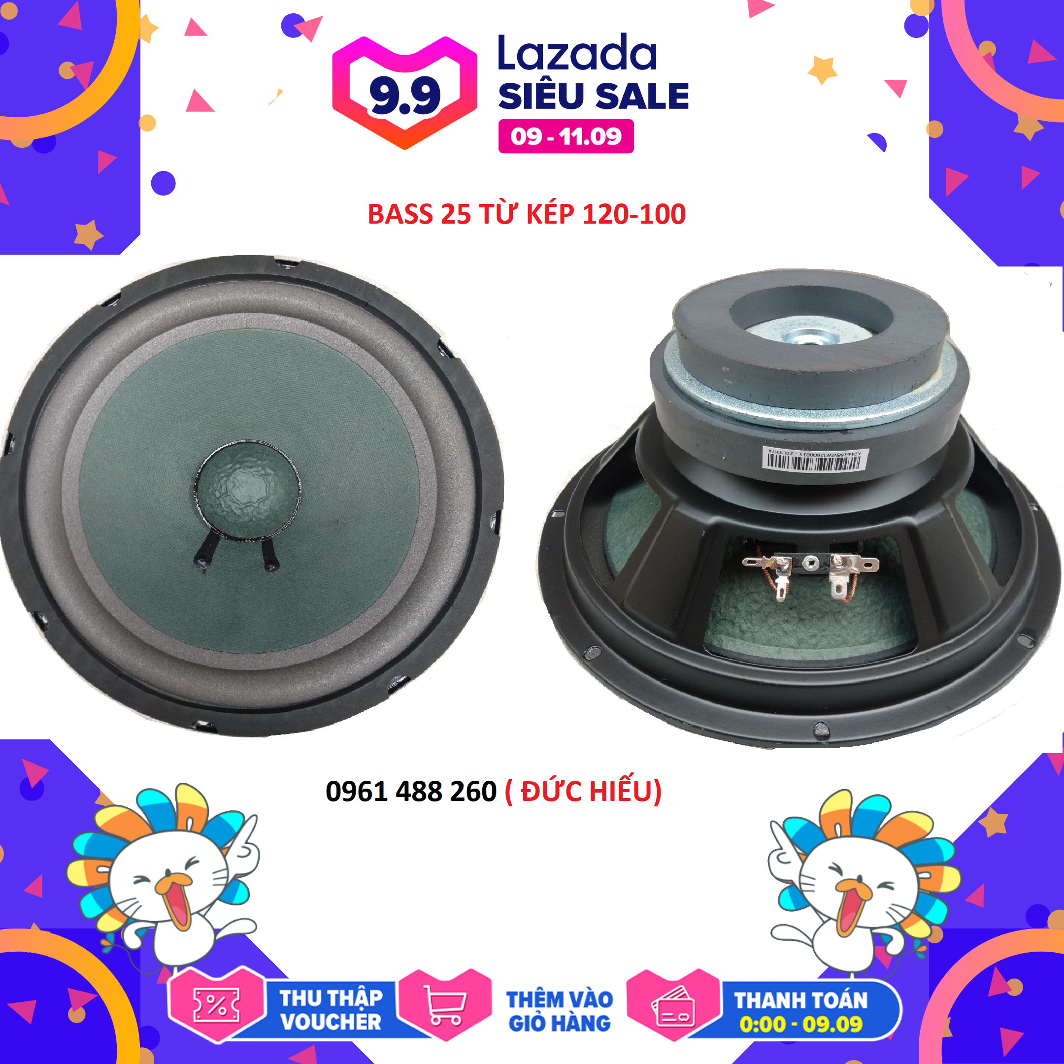 LOA BASS 25 BMB TỪ KÉP 126-100 - GIÁ 1 ĐÔI