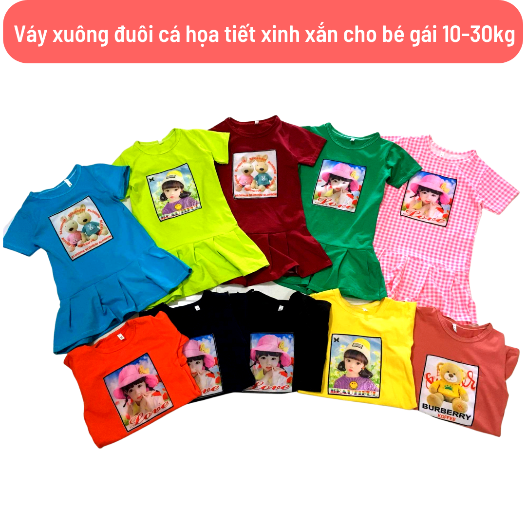 Váy xuông đuôi cá xinh xắn cho bé gái 10-30kg