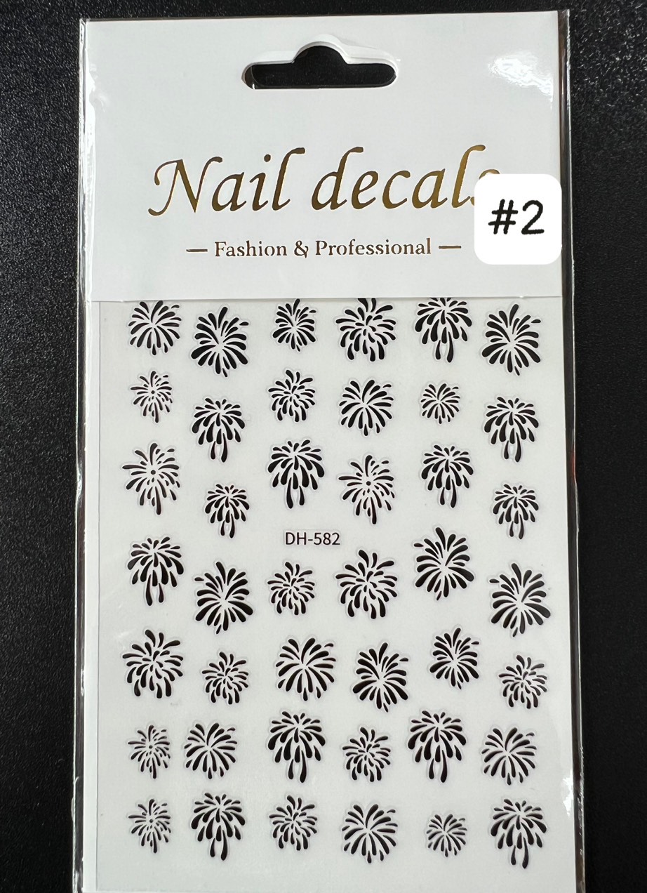 Sticker dán móng tay pháo hoa nail trang trí móng tay nail
