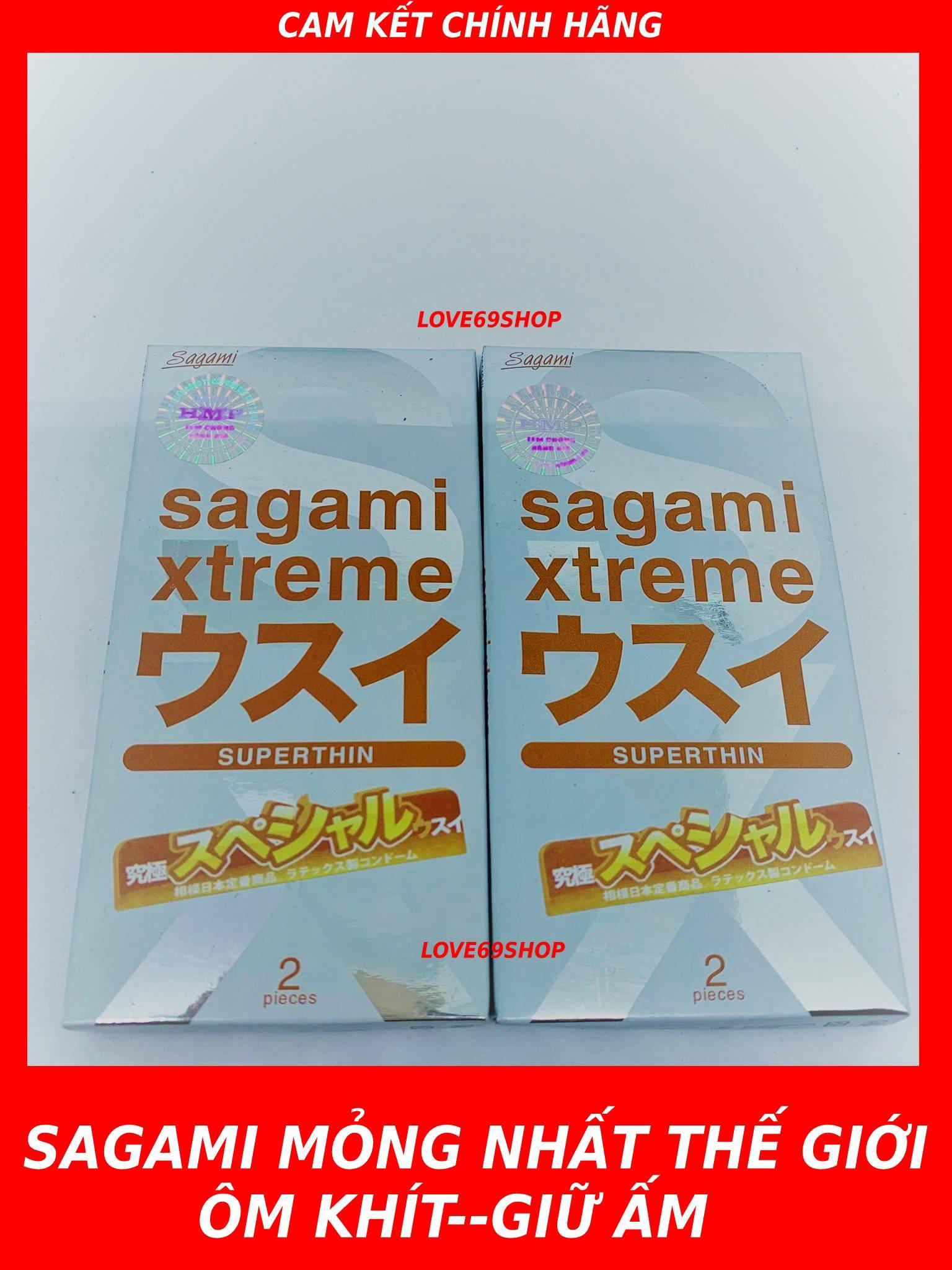 Bộ 2 hộp bao cao su siêu mỏng Sagami Xtreme Superthin (1 hộp 2 chiếc - 2 hộp 4 chiếc)