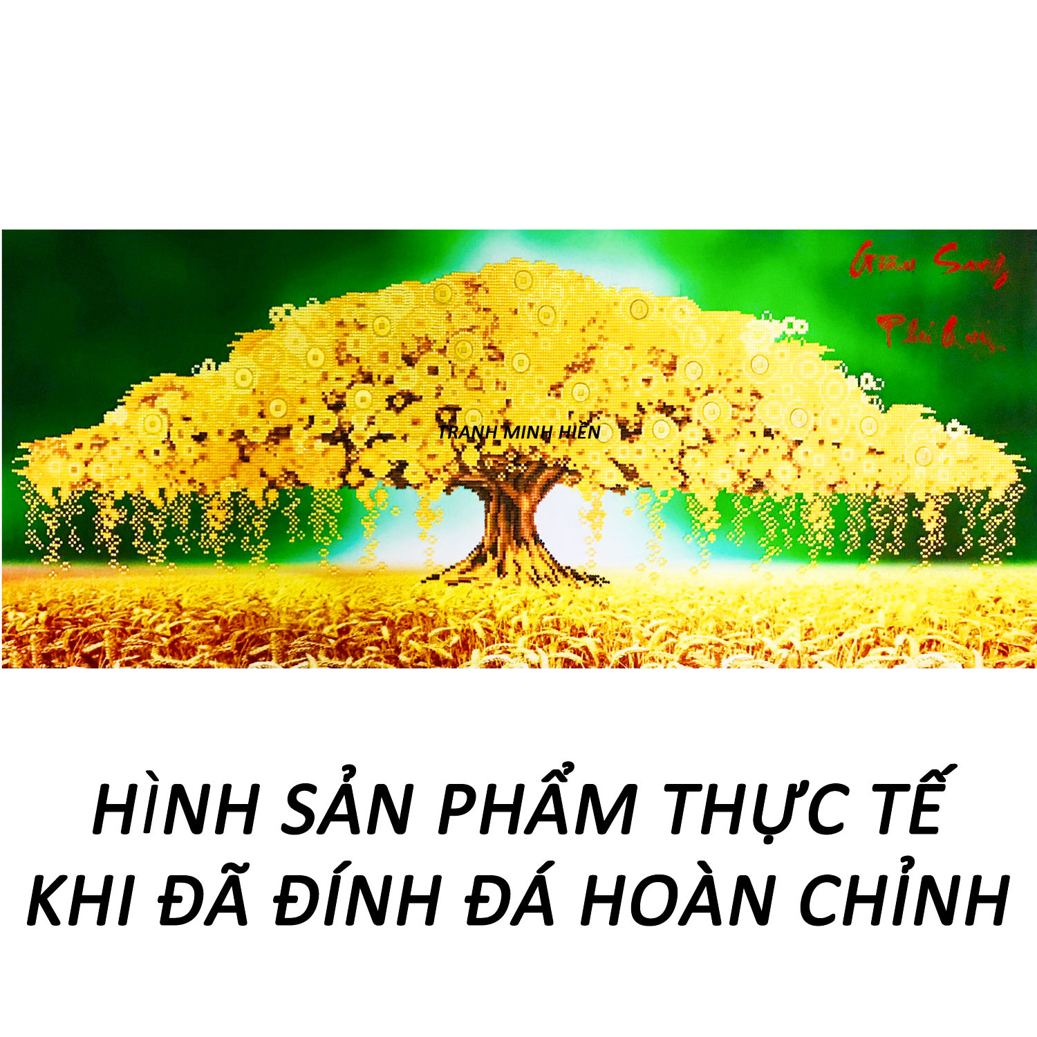 Tranh Đính Đá 5D - Cây Kim Tiền Giàu Sang Phú Quý 39 (Kèm Quà Tặng) - Tranh Minh Hiền (TỰ ĐÍNH ĐÁ)